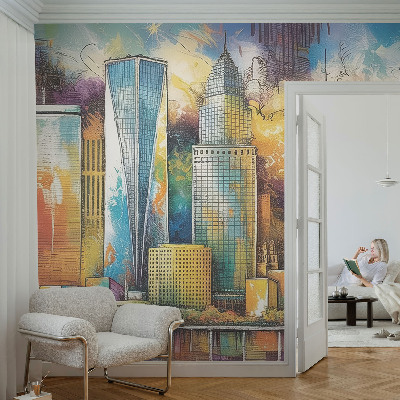 3D wall mural City panorama