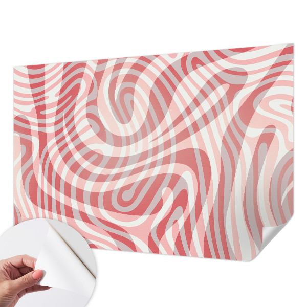 Peel and stick wall mural for kids' room with a wavy line pattern