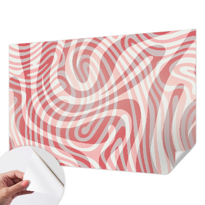 Peel and stick wall mural for kids' room with a wavy line pattern
