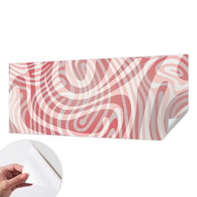 Peel and stick wall mural for kids' room with a wavy line pattern