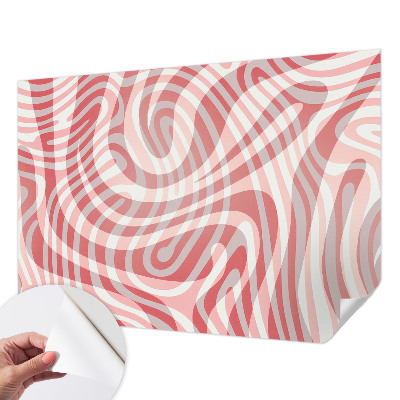 Peel and stick wall mural for kids' room with a wavy line pattern