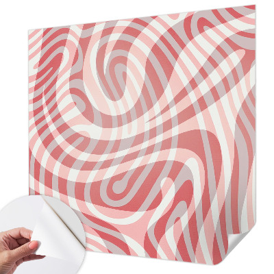 Peel and stick wall mural for kids' room with a wavy line pattern