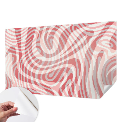 Peel and stick wall mural for kids' room with a wavy line pattern