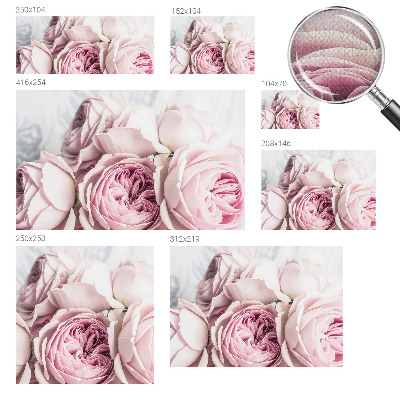 Nursery wall mural with a pink roses design