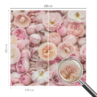 Peel and stick wallpaper mural featuring a pattern of beautiful flowers