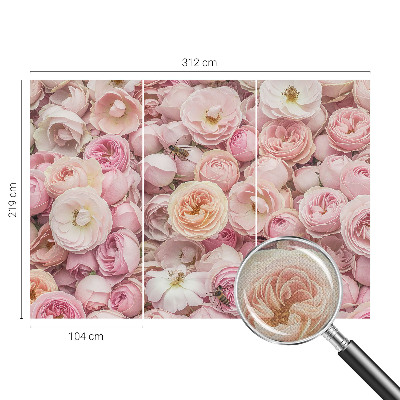 Peel and stick wallpaper mural featuring a pattern of beautiful flowers