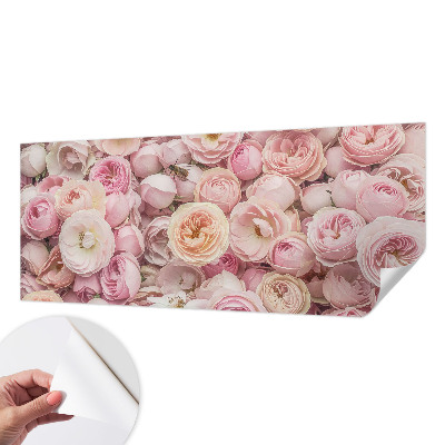 Peel and stick wallpaper mural featuring a pattern of beautiful flowers