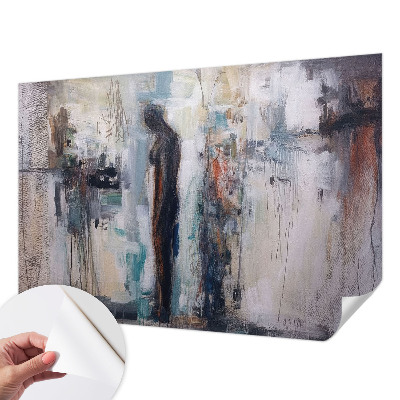Removable wall mural featuring a mysterious figure