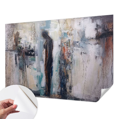 Removable wall mural featuring a mysterious figure