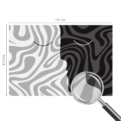 Stick-on wall mural with an abstract faces design