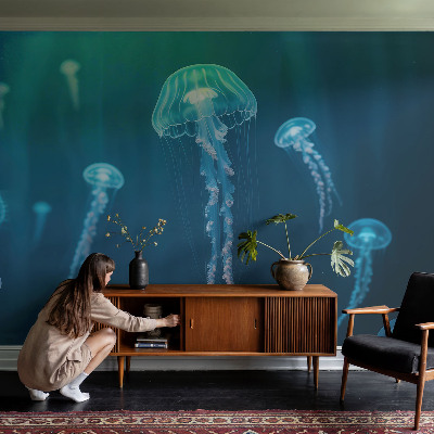 Removable wall mural wallpaper featuring a maritime elegant design