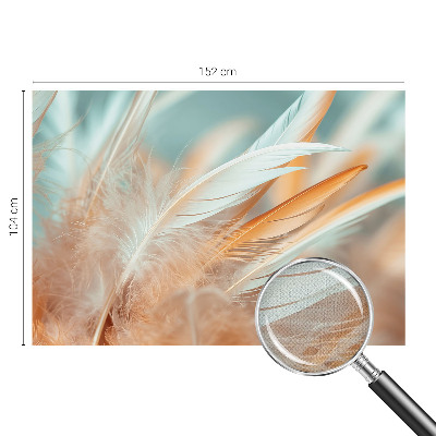 Peel and stick wall mural for living room with a delicate feather pattern