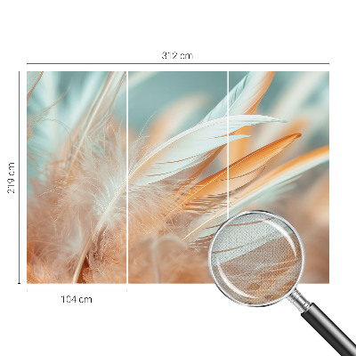 Peel and stick wall mural for living room Delicate feathers