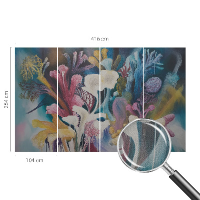 Peel and stick wall mural for kids' room with a floral explosion design