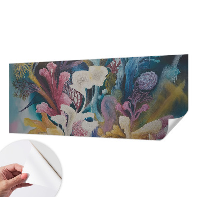 Peel and stick wall mural for kids' room with a floral explosion design