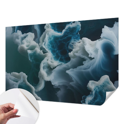 Peel and stick wall mural for bedroom with a sea waves design