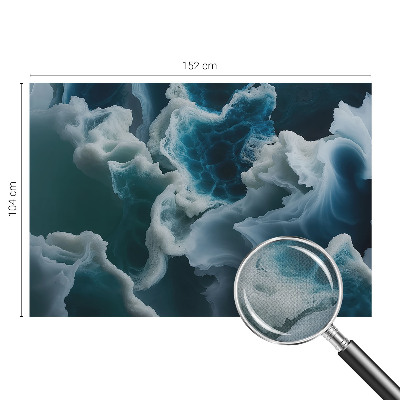 Peel and stick wall mural for bedroom with a sea waves design
