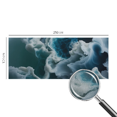 Peel and stick wall mural for bedroom with a sea waves design
