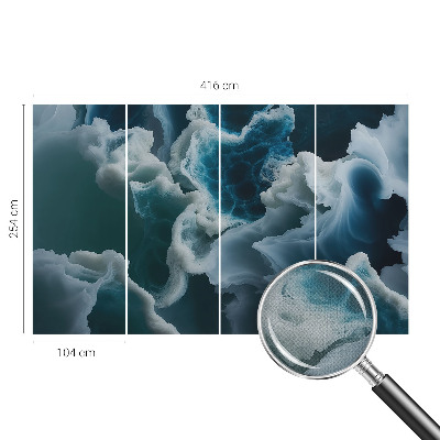Peel and stick wall mural for bedroom with a sea waves design