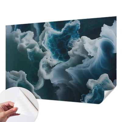 Peel and stick wall mural for bedroom with a sea waves design