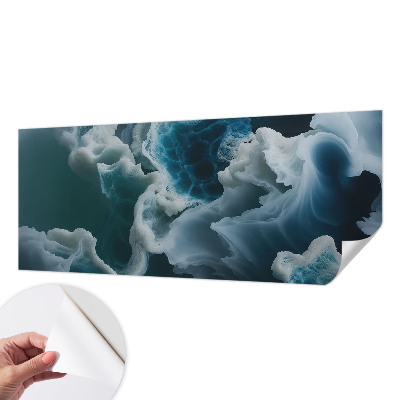 Peel and stick wall mural for bedroom with a sea waves design