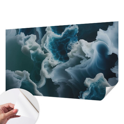 Peel and stick wall mural for bedroom with a sea waves design