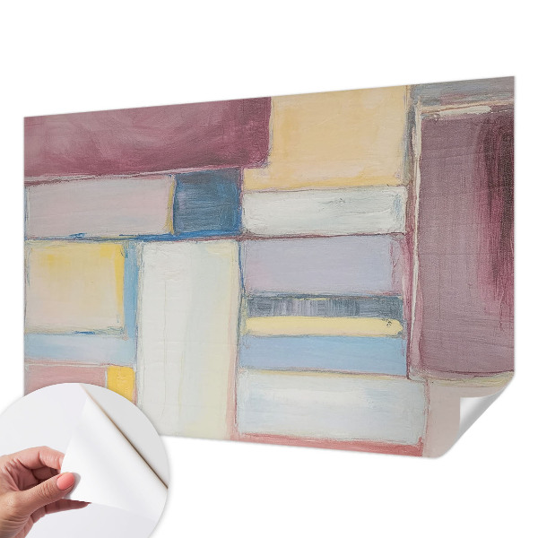 3D wall mural with geometric forms