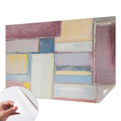3D wall mural with geometric forms