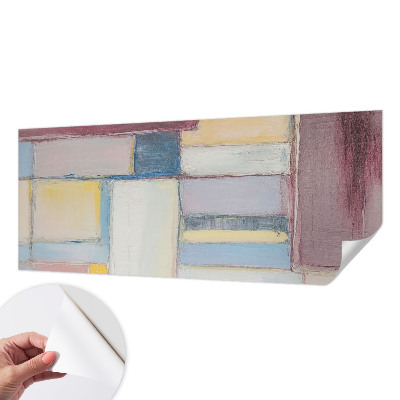 3D wall mural with geometric forms