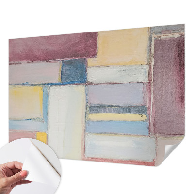 3D wall mural with geometric forms