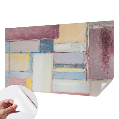 3D wall mural with geometric forms