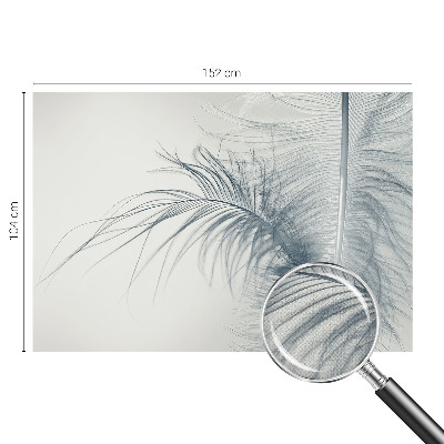 3D photo wallpaper mural with a delicate feather design