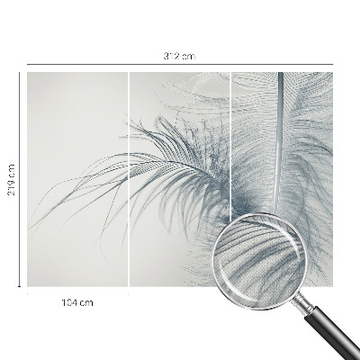 3D photo wallpaper mural with a delicate feather design