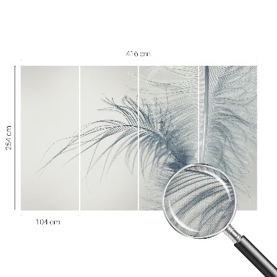 3D photo wallpaper mural with a delicate feather design
