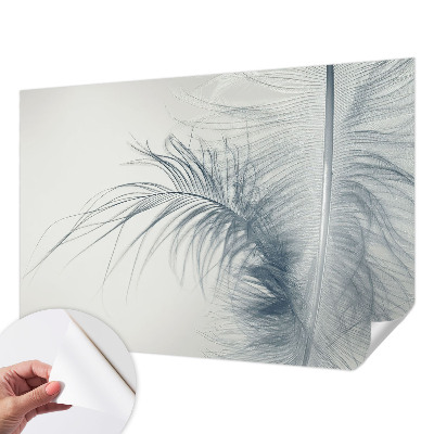 3D photo wallpaper mural with a delicate feather design
