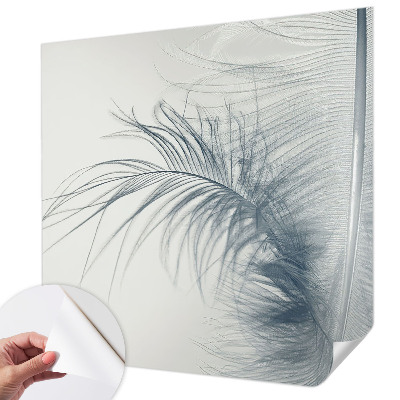 3D photo wallpaper mural with a delicate feather design