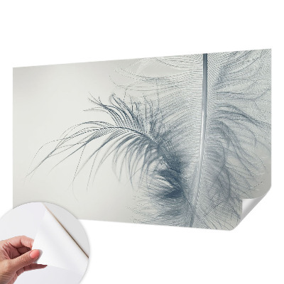 3D photo wallpaper mural with a delicate feather design