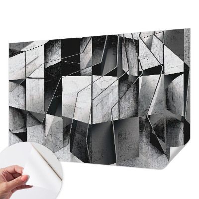 Nursery wall mural featuring a geometric abstraction design