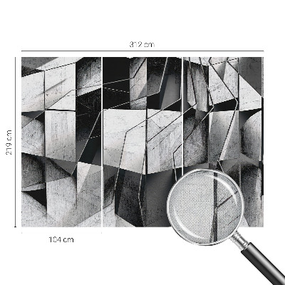 Nursery wall mural featuring a geometric abstraction design