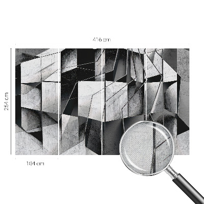 Nursery wall mural featuring a geometric abstraction design