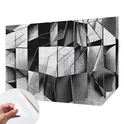 Nursery wall mural featuring a geometric abstraction design