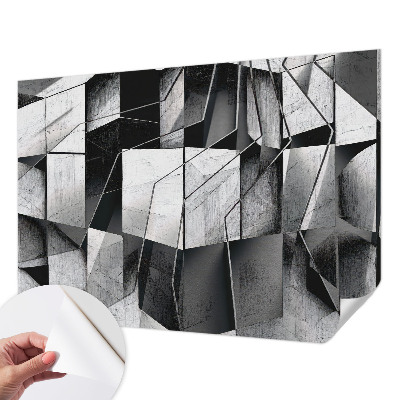 Nursery wall mural featuring a geometric abstraction design