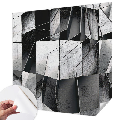 Nursery wall mural featuring a geometric abstraction design