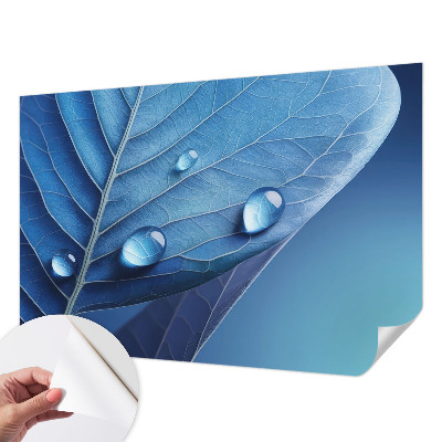 Children's wall mural Blue Leaf