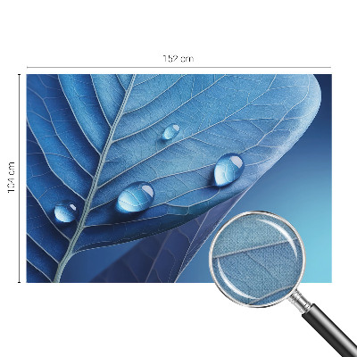 Children's wall mural with a blue leaf design