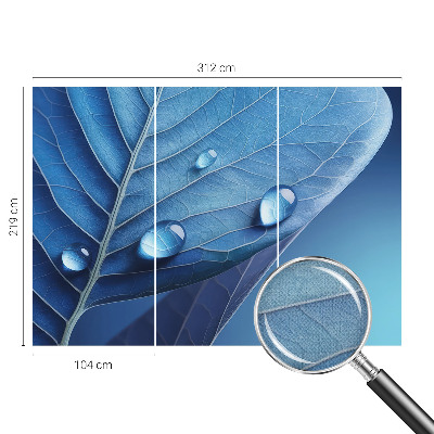 Children's wall mural Blue Leaf