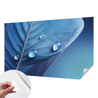 Children's wall mural Blue Leaf