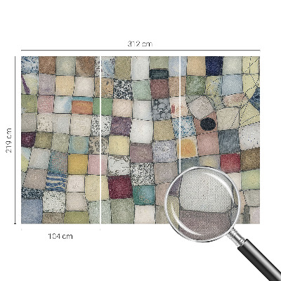 Peel and stick wall mural with a colorful mosaic design