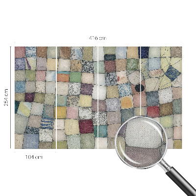 Peel and stick wall mural with a colorful mosaic design