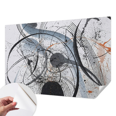 Self-adhesive wall mural with an expressive abstract design